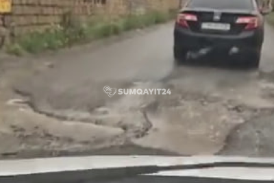 Saray-Novxanı yolunda sürücülərin üzləşdiyi maneə
