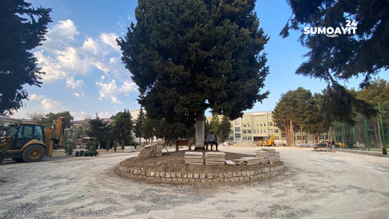 Sumqayıtda yerləşən 1 saylı məktəbin yenidənqurma işləri davam edir