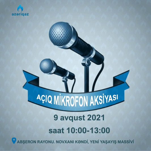 Novxanıda Azəriqaz İstehsalat birliyinin “Açıq mikrofon” tədbiri keçiriləcək