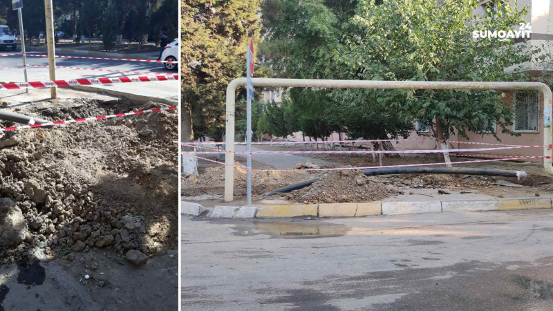 Sumqayıtda 3-cü mikrorayonda qaz boruları dəyişdirilir