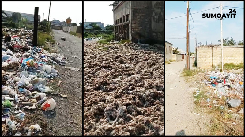 Sumqayıt: Kimyaçılar qəsəbəsində yığılan tullantılar sakinləri narahat edir