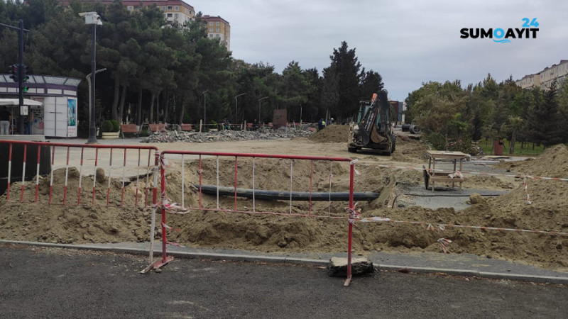 Sumqayıtda: Lüdviqshafen parkında təmir işləri aparılır