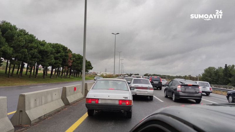 Sumqayıt-Bakı yolunda sıxlıq müşahidə olunub