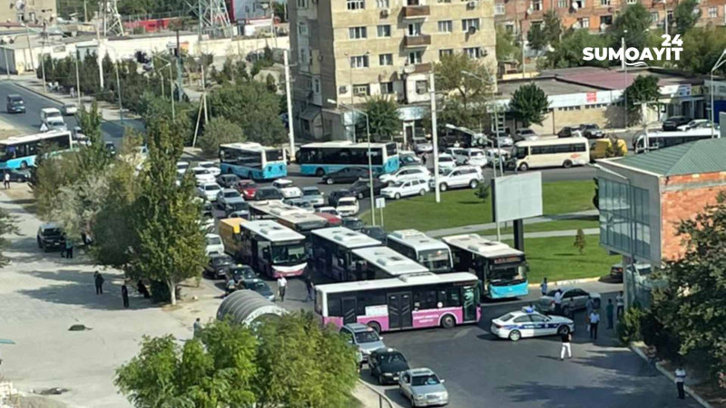 Sumqayıt: mərkəzi küçə və prospektlərdə avtomobil hərəkəti məhdudlaşdırılıb