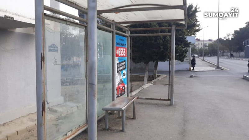 Sumqayıtın mərkəzi küçələrində dayanacaqların təmirə ehtiyyacı var