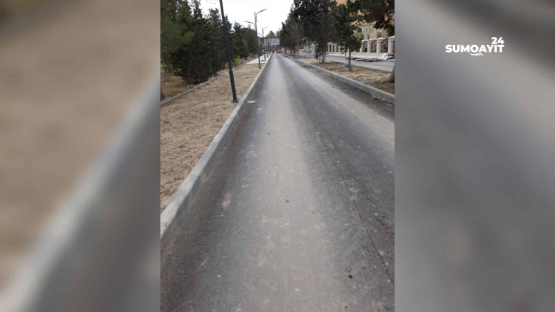 Sumqayıt: Sülh göyərçini abidəsinin yaxınlığında abadlıq işləri aparılır