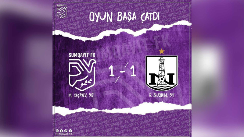 Sumqayıt FK rəqibini qələbəsiz qoydu