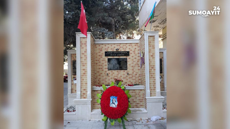 Sumqayıt: kapitan Şahmar Quliyevə həsr olunmuş barelyefin açılışı baş tutdu