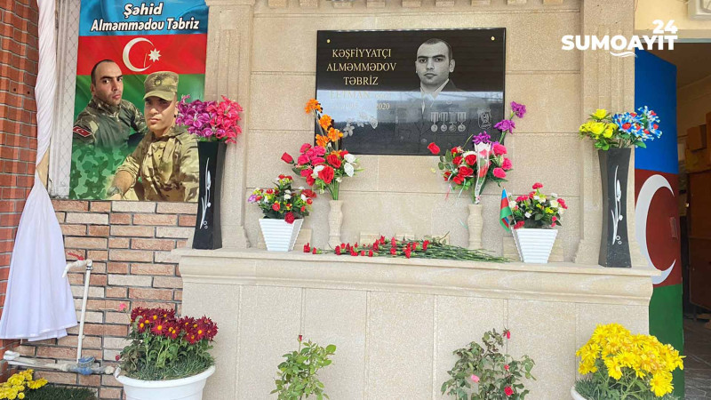 Sumqayıtda şəhid Təbriz Alməmmədovun xatirəsinə abidənin açılışı baş tutdu