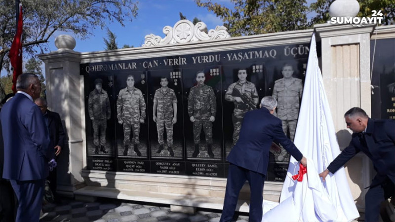 Sumqayıt: şəhidlərinin xatirəsinə həsr olunmuş abidənin açılışı keçirilib