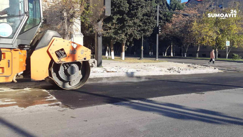 Sumqayıtda daha bir yolun təmiri başa çatmaq üzrədir