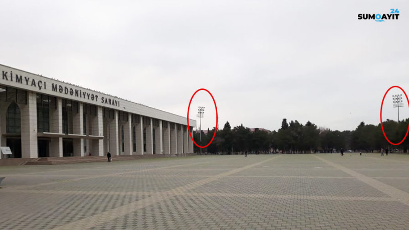 Sumqayıtın “Kimyaçı” Mədəniyyət Sarayının meydanında axşamlar “göz-gözü” görmür