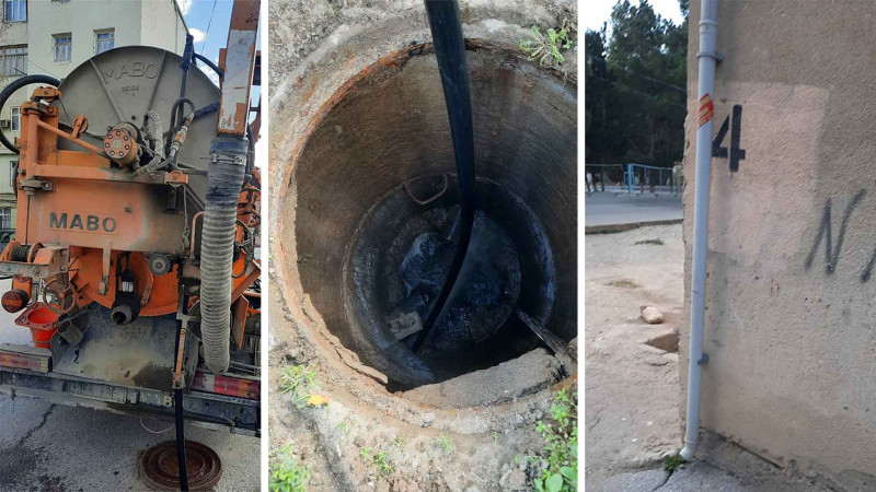 Sumqayıtda kanalizasiya quyularının yuyulma prosesi davam etdirilir