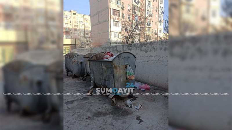 Sumqayıt: 9-cu mikrorayon ərazisində tullantı qabları yararsız vəziyyətdədir