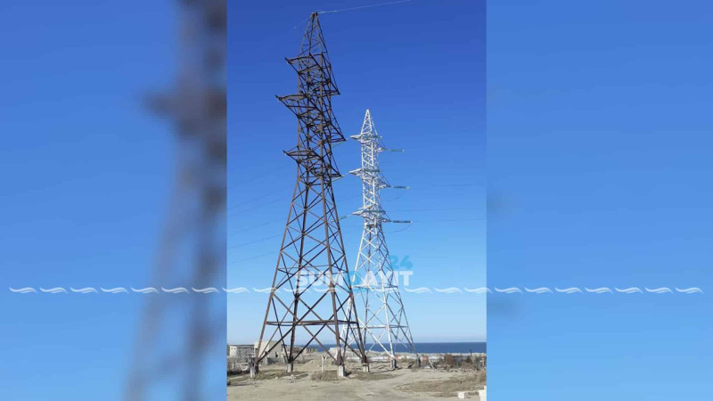 Sumqayıtda yüksək gərginlikli elektrik dirəkləri yenilənir