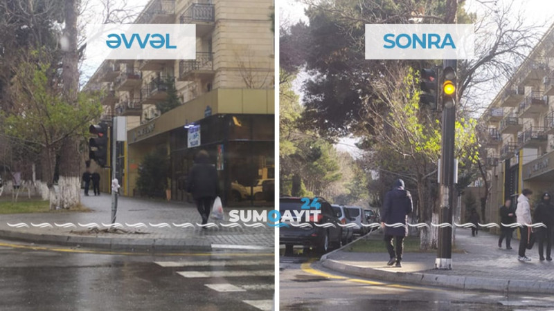 Sumqayıt: “cırtdan” işıqfor aradan qaldırılıb