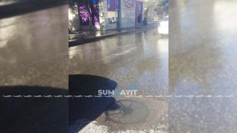 N. Nərimanov küçəsində çirkab sular axır