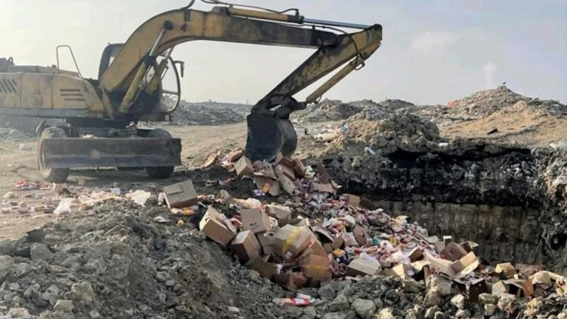 Sumqayıt poliqonunda ət və süd məhsulları məhv edilib