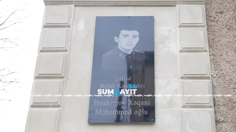Şəhid Xəqani İbrahimovun xatirə lövhəsinin açılışı baş tutub