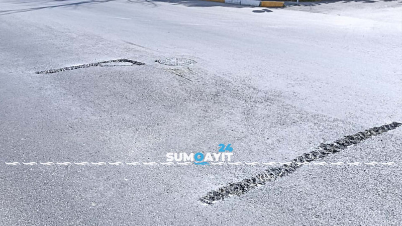 Bakı küçəsində yol təmir edilir