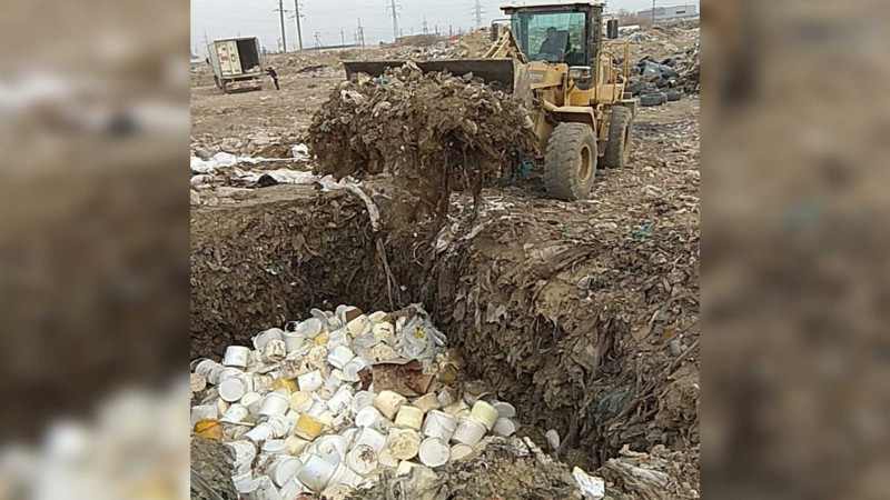 Sumqayıt poliqonunda süd məhsulları məhv edilib