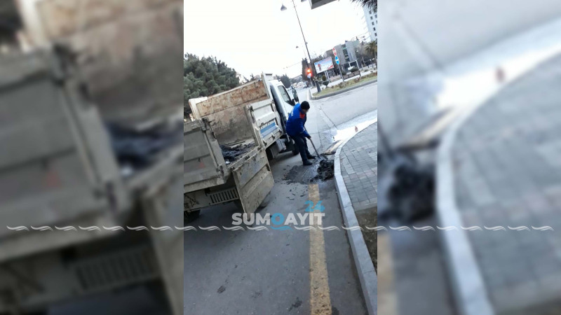 Heydər Əliyev prospektində dəmir barmaqlıqlar təmizlənib