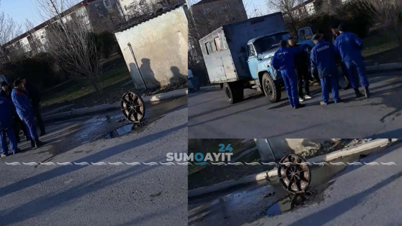 12-ci mikrorayonda dolmuş kanalizasiya xətti təmizlənib