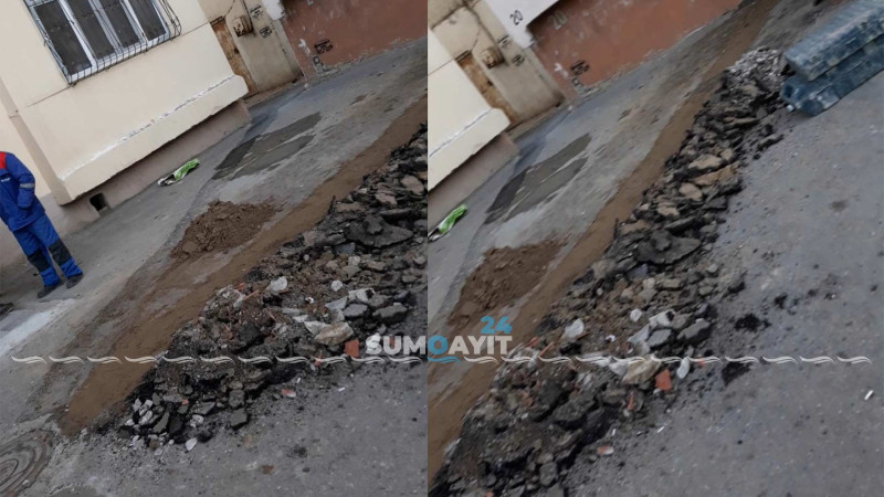 6-cı mikrorayonda su boruları yenilənib