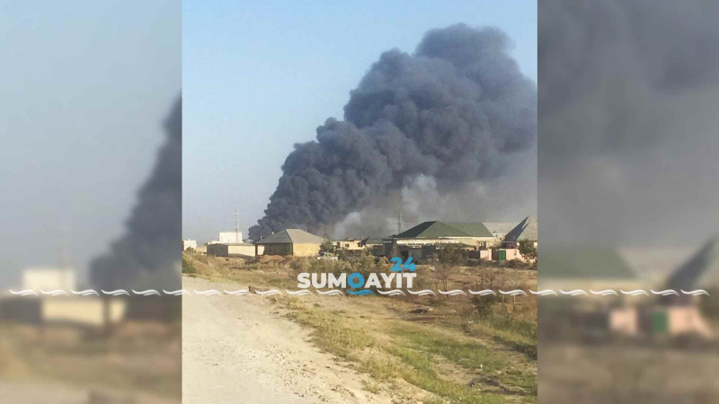 Sumqayıtda Azərsun Sənaye Parkı” yanır