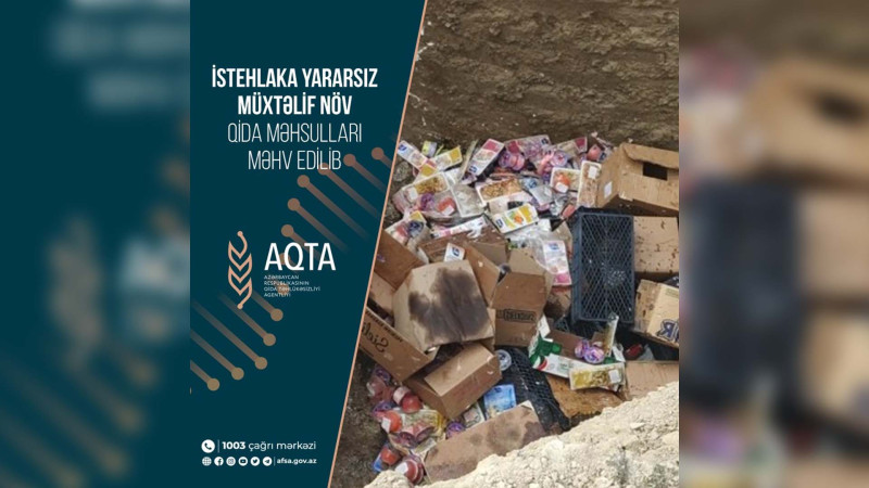 Sumqayıtda balıq məhsulları və alkoqolsuz içkilər utilizasiya edilib