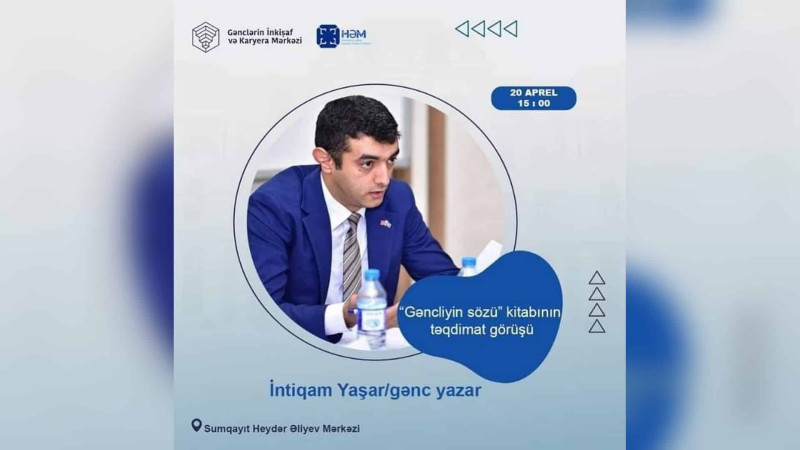 Sumqayıtda gənc yazarın kitabının təqdimatı baş tutacaq