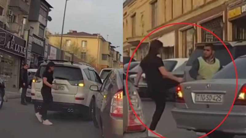 “Parkovşik”i döyən qadının kimliyi bəlli olub