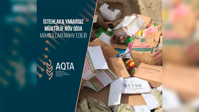 Poliqonda 1 tondan çox ərzaq utilizasiya edilib