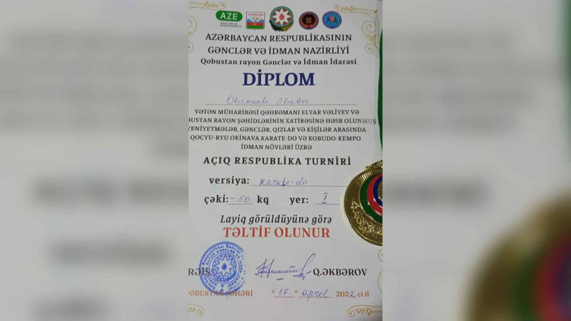 Gənc idmançı Açıq Respublika Turnirinin fəxri kürsüsünə yüksəlib
