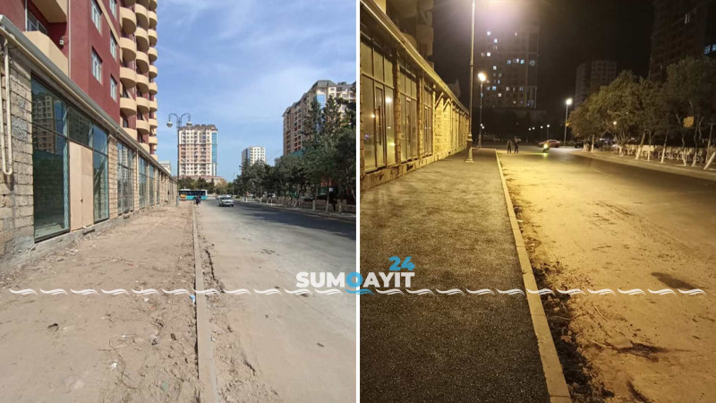 İllərdir bağlı olan piyada səkisi bərpa edilib