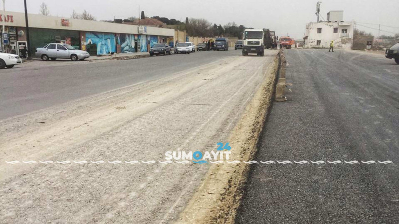 H.Z. Tağıyev qəsəbəsində yol örtüyü yenilənir