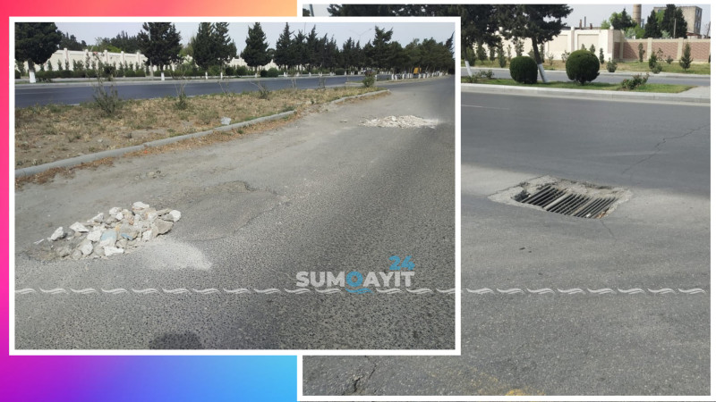 Koroğlu prospekti boyunca təhlükəli çuxurlar müşahidə olunur
