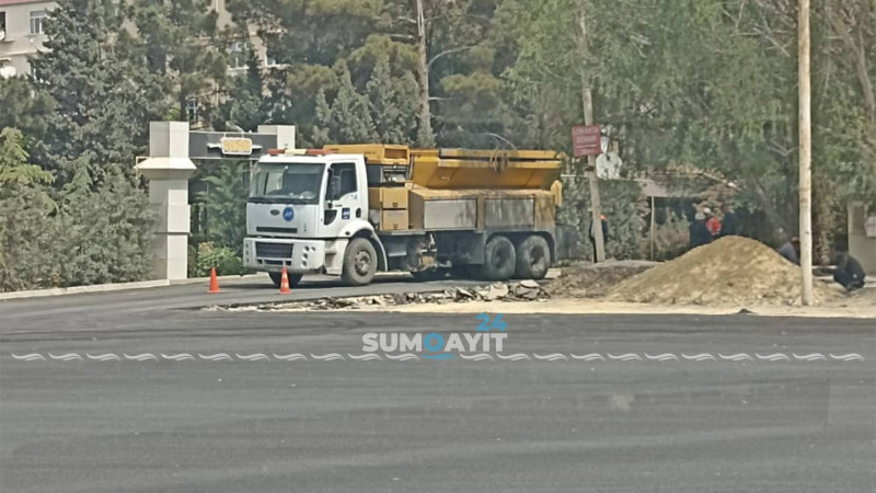 “Aygün” şadlıq sarayının önündə qazılmış yola asfalt çəkilib