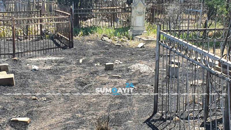 “Rus” qəbiristanlığında yanğın olub