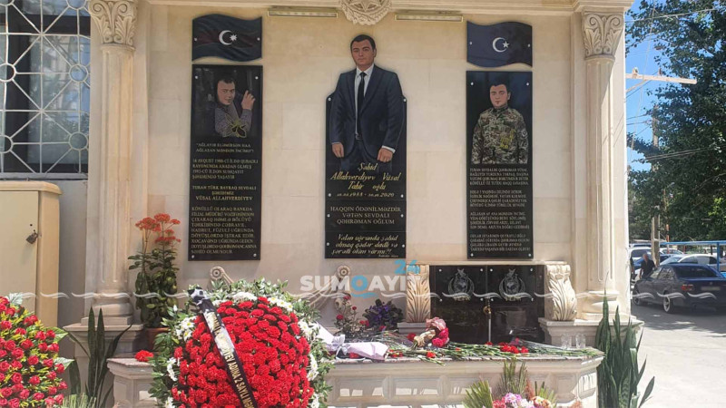 Vətən müharibəsi şəhidi Vüsal Allahverdiyevin xatirəsinə barelyef açılıb