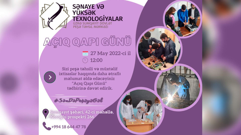Peşə Təhsil Mərkəzində Açıq Qapı günü elan edilib