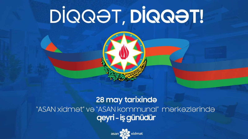Sumqayıt sakinlərinin nəzərinə: bayram günü “ASAN xidmət” çalışmayacaq