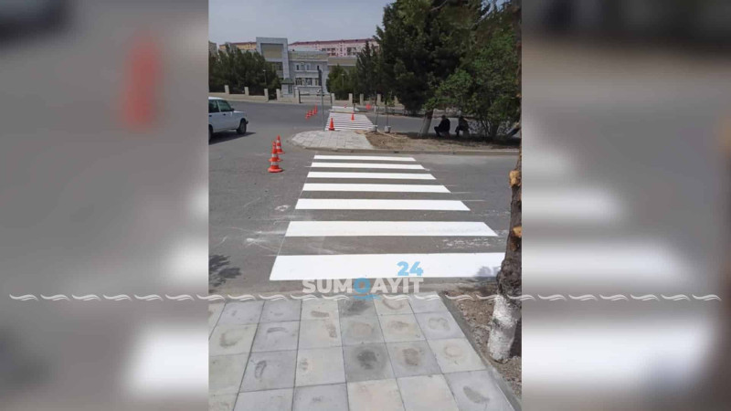 Sumqayıtın daha iki küçəsində piyada keçidi bərpa olunub