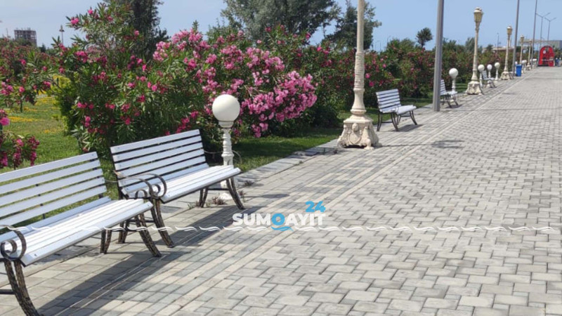 Dənizkənarı bulvarda abadlıq işləri görülür