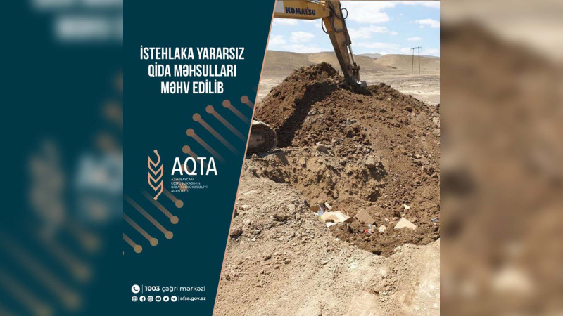 “Siren Trading” MMC-yə məxsus 2330 kq qida məhsulu utilizasiya olunub