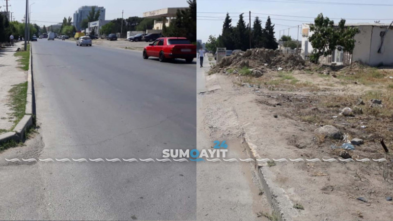 Sakinləri piyada səkisinin olmaması narahat edir