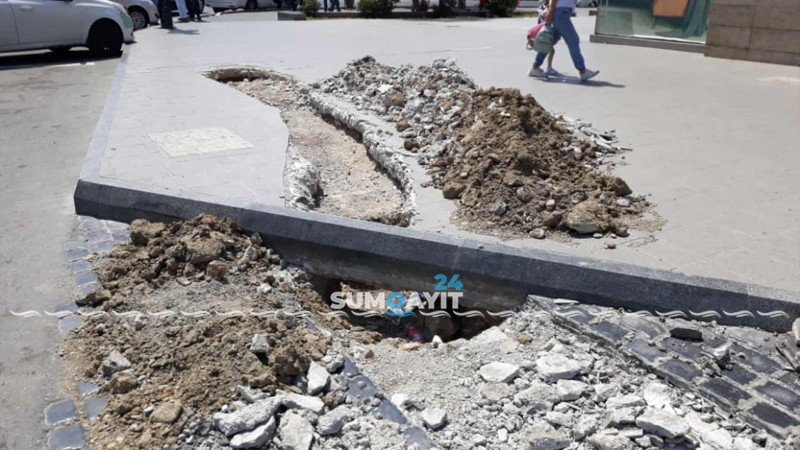 Bakı küçəsi: kanalizasiya xəttində yaranmış nasazlıq aradan qaldırılır