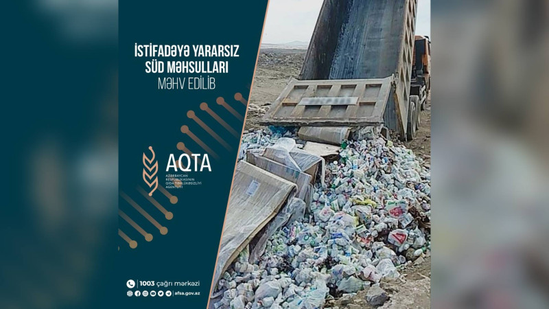 Sumqayıt: 10 tondan çox müxtəlif süd məhsulları məhv edilib