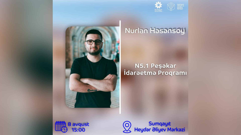 Sumqayıtda gənclər peşəkar təlimçi tərəfindən təşkil olunan seminara qatıla bilərlər