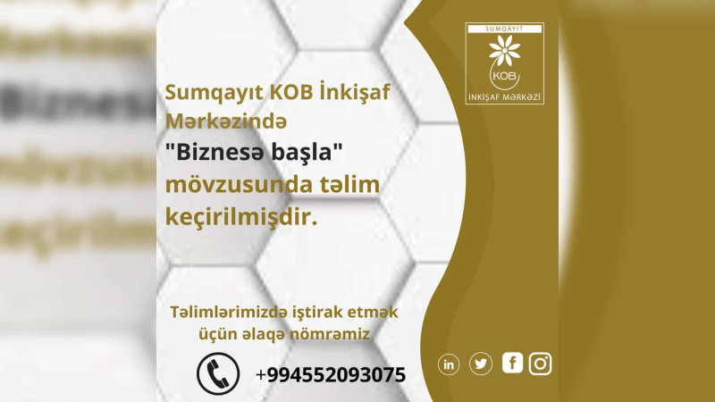Sumqayıtda bizneslə bağlı təlim təşkil olunub